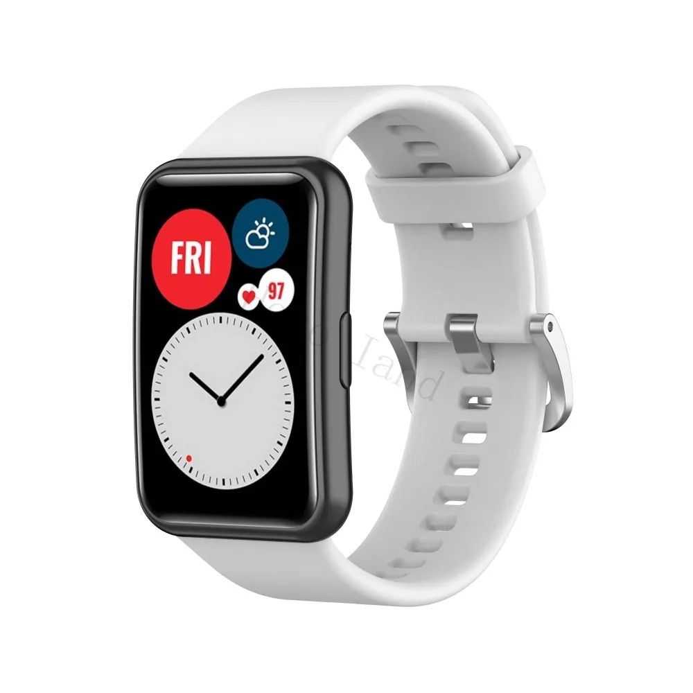 Sport Silicone Watchband For Huawei Watch Fit Strap Original SmarwatchWriststrap Belt Bracelet Printing Accessories with tool