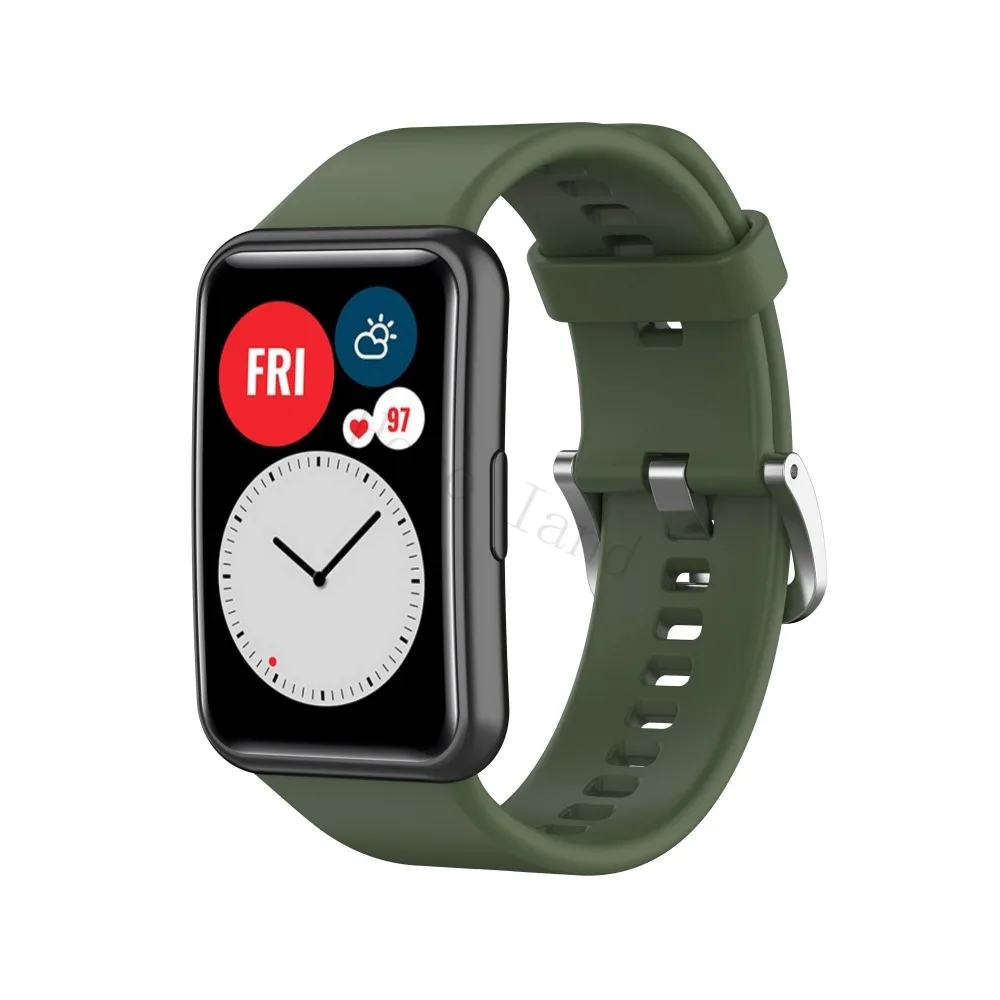 Sport Silicone Watchband For Huawei Watch Fit Strap Original SmarwatchWriststrap Belt Bracelet Printing Accessories with tool