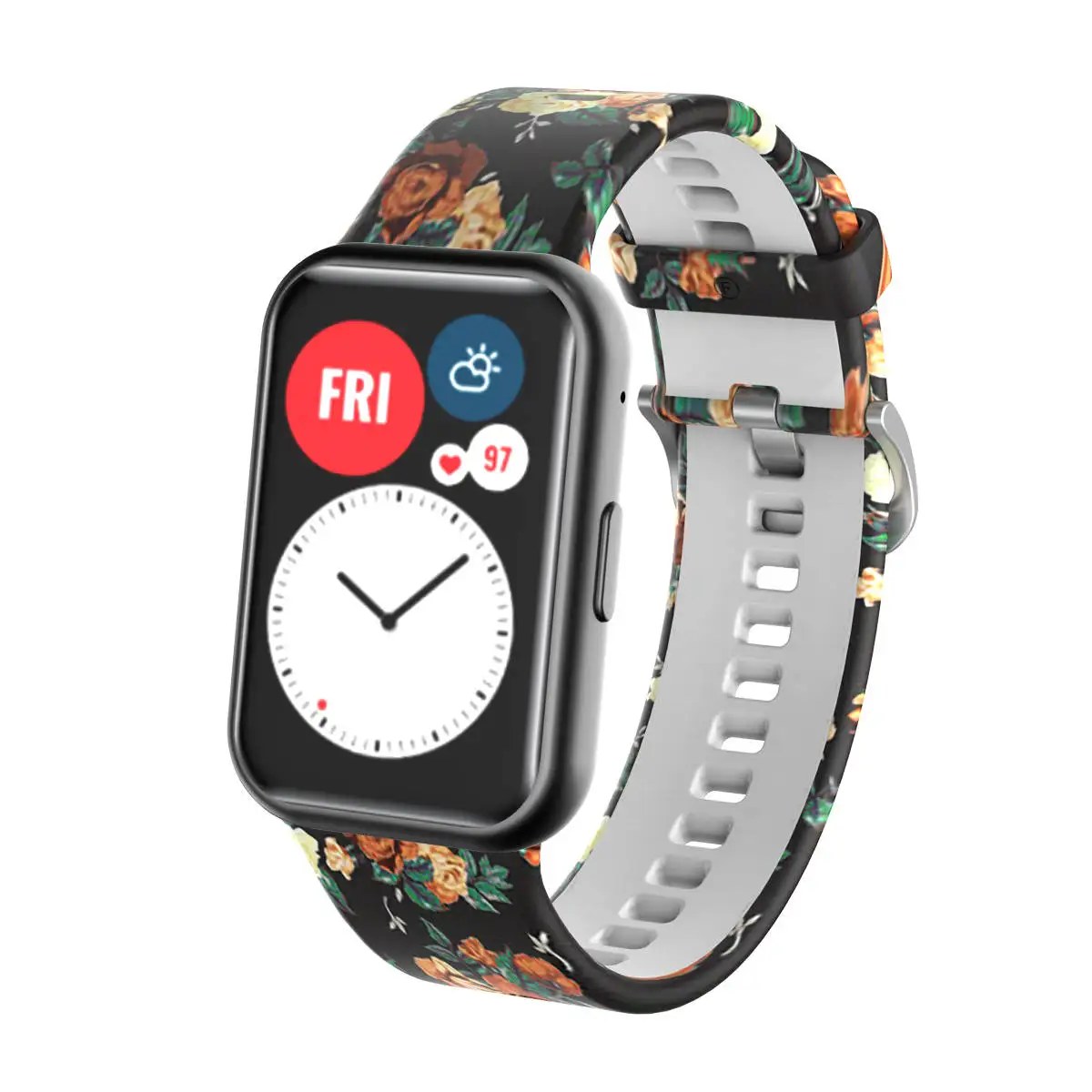 Sport Silicone Watchband For Huawei Watch Fit Strap Original SmarwatchWriststrap Belt Bracelet Printing Accessories with tool