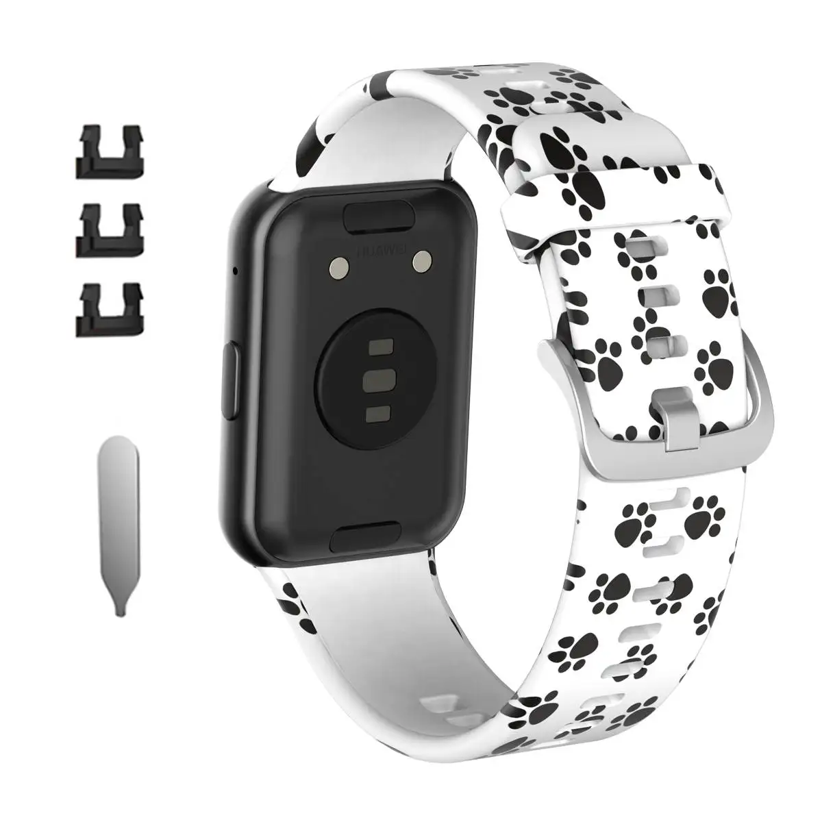 Sport Silicone Watchband For Huawei Watch Fit Strap Original SmarwatchWriststrap Belt Bracelet Printing Accessories with tool