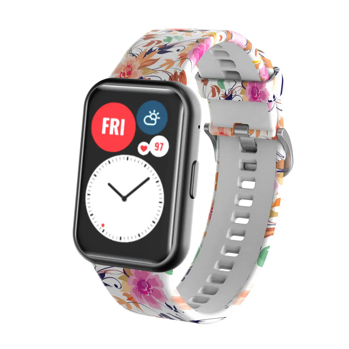 Sport Silicone Watchband For Huawei Watch Fit Strap Original SmarwatchWriststrap Belt Bracelet Printing Accessories with tool