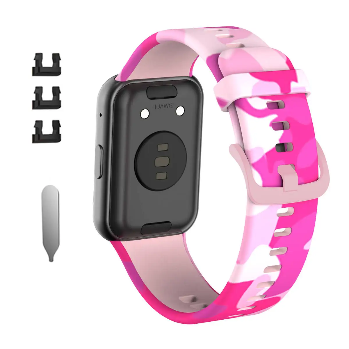 Sport Silicone Watchband For Huawei Watch Fit Strap Original SmarwatchWriststrap Belt Bracelet Printing Accessories with tool
