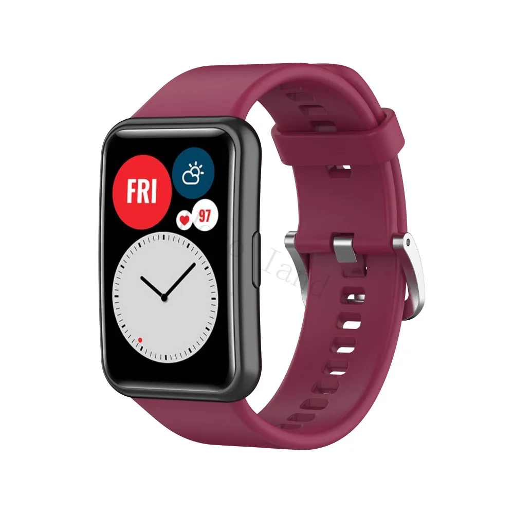 Sport Silicone Watchband For Huawei Watch Fit Strap Original SmarwatchWriststrap Belt Bracelet Printing Accessories with tool