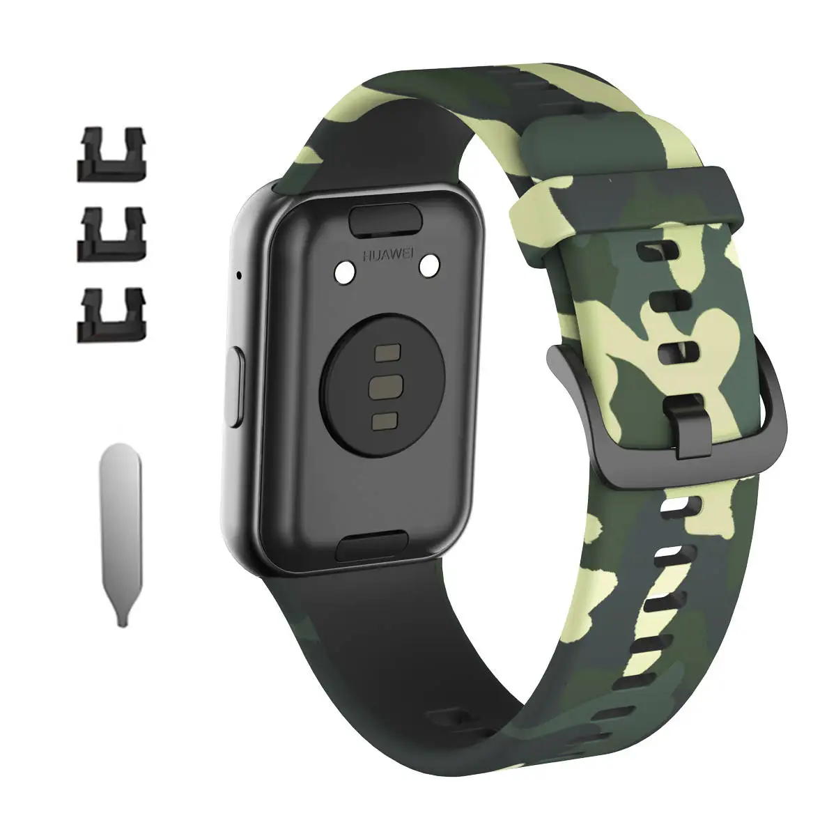 Sport Silicone Watchband For Huawei Watch Fit Strap Original SmarwatchWriststrap Belt Bracelet Printing Accessories with tool