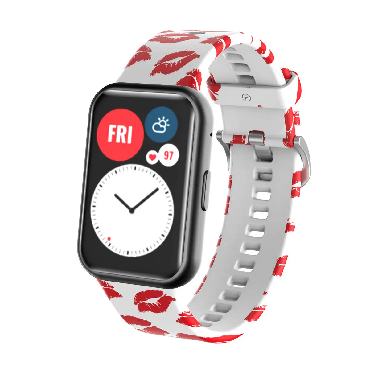 Sport Silicone Watchband For Huawei Watch Fit Strap Original SmarwatchWriststrap Belt Bracelet Printing Accessories with tool