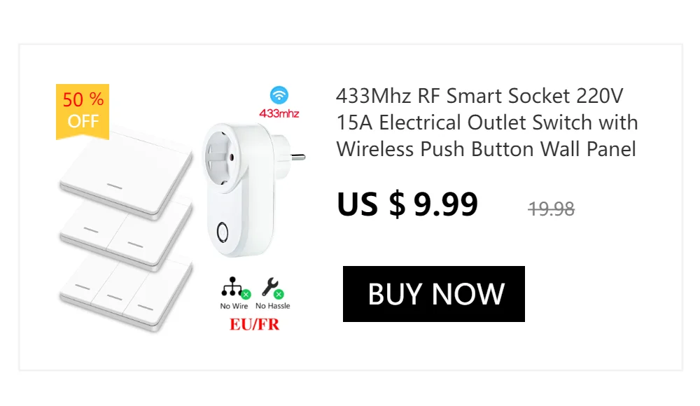 Diese 86 Switch Panel ON/OFF Touch Switch Wireless Light Switch 433Mhz Remote Control ,AC 85V~240V 10A Interruptor for Lighting
