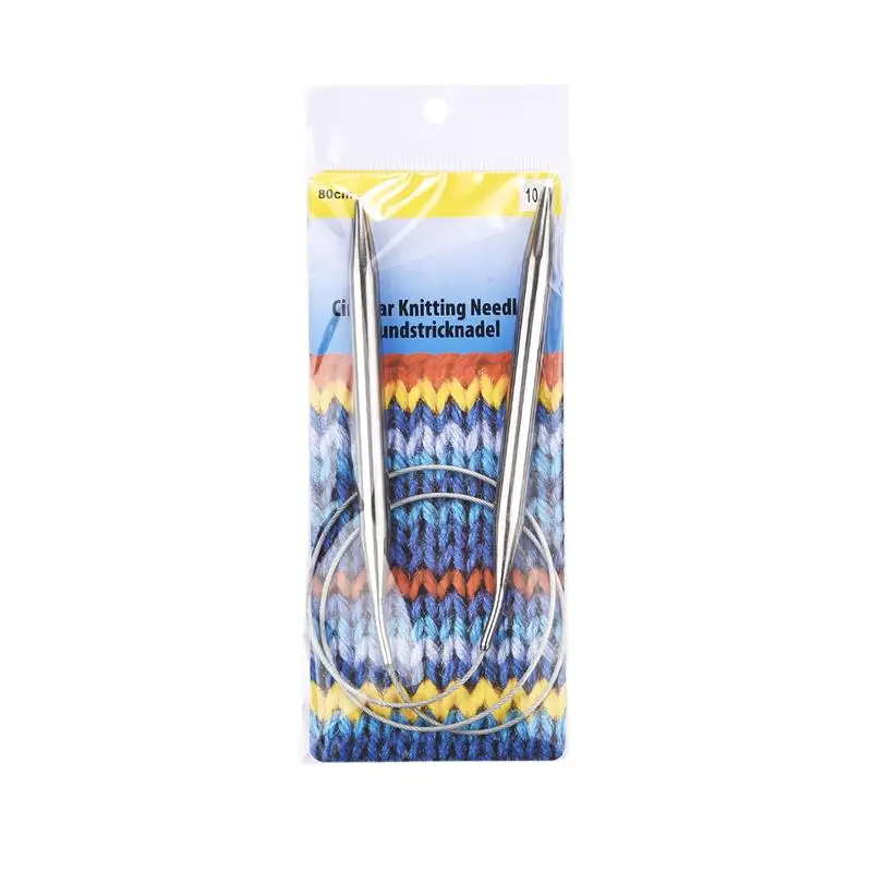 80cm 2.0-10 Mm Stainless Steel Circular Knitting Needles Crochet Needles For Knitting DIY Weaving Pins Needle Craft Tools