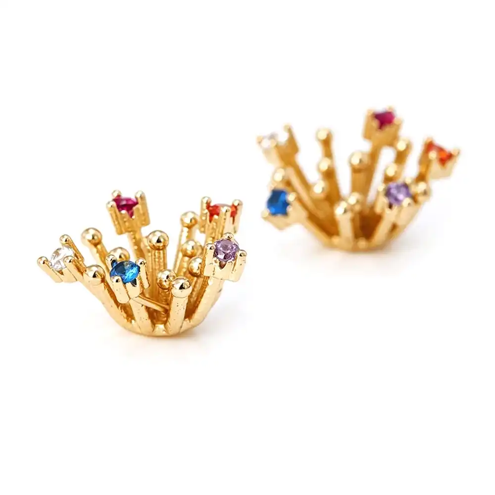 Diameter 12MM 14MM 15MM 18MM 18K Gold Color Brass Flower Caps Beads Caps Diy Jewelry Making Earrings Accessories for Women