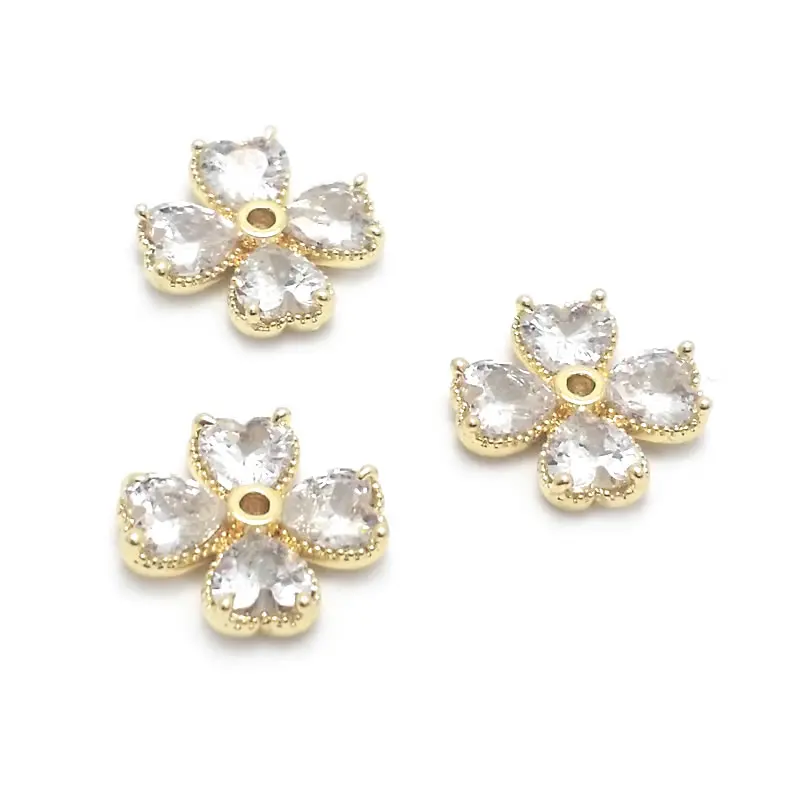 Diameter 12MM 14MM 15MM 18MM 18K Gold Color Brass Flower Caps Beads Caps Diy Jewelry Making Earrings Accessories for Women