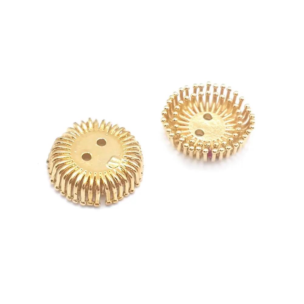 Diameter 12MM 14MM 15MM 18MM 18K Gold Color Brass Flower Caps Beads Caps Diy Jewelry Making Earrings Accessories for Women