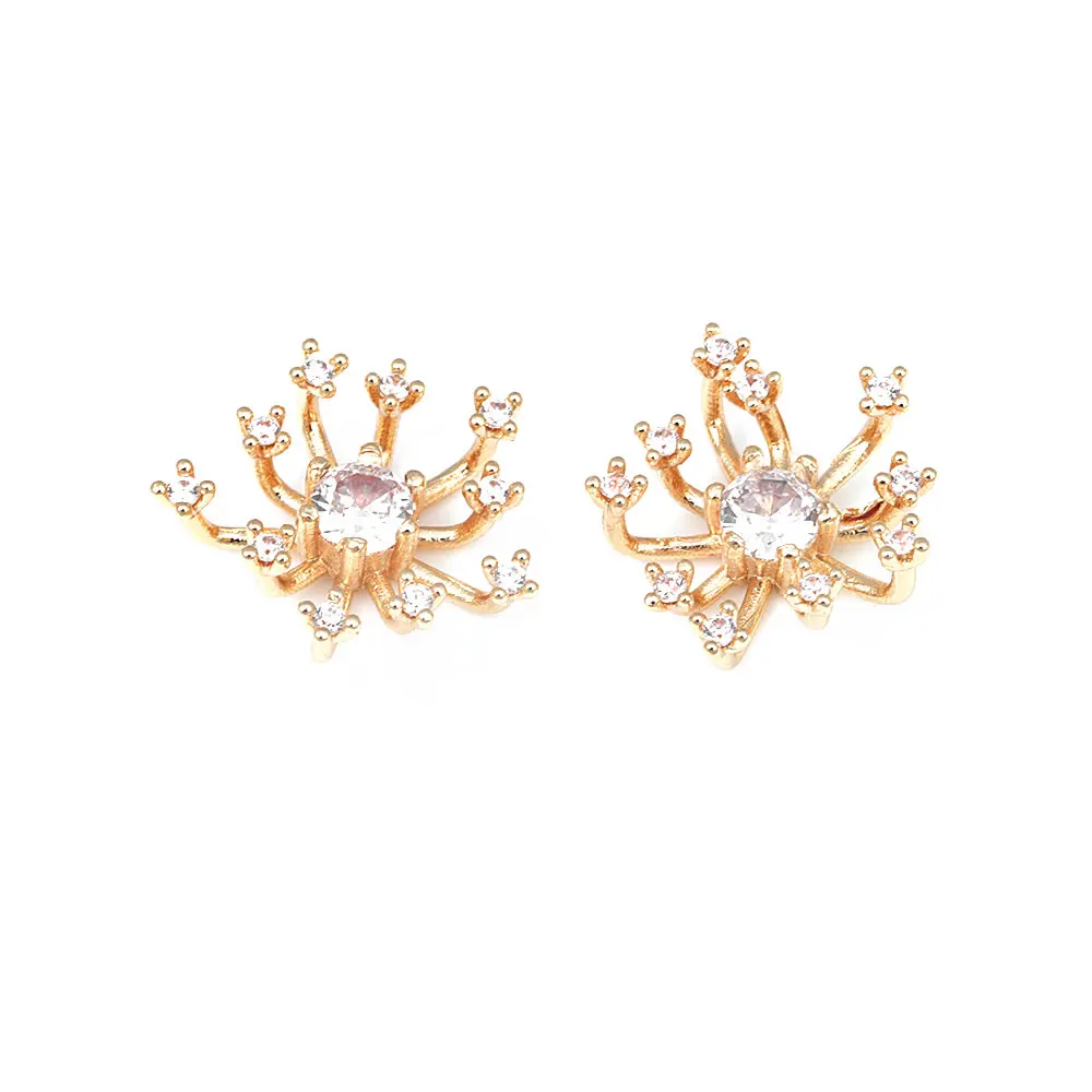 Diameter 12MM 14MM 15MM 18MM 18K Gold Color Brass Flower Caps Beads Caps Diy Jewelry Making Earrings Accessories for Women