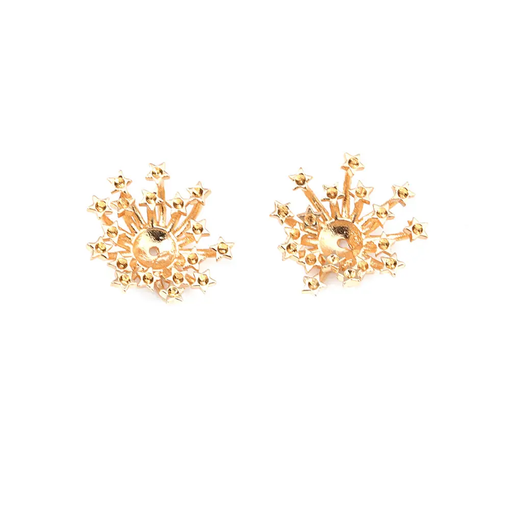 Diameter 12MM 14MM 15MM 18MM 18K Gold Color Brass Flower Caps Beads Caps Diy Jewelry Making Earrings Accessories for Women