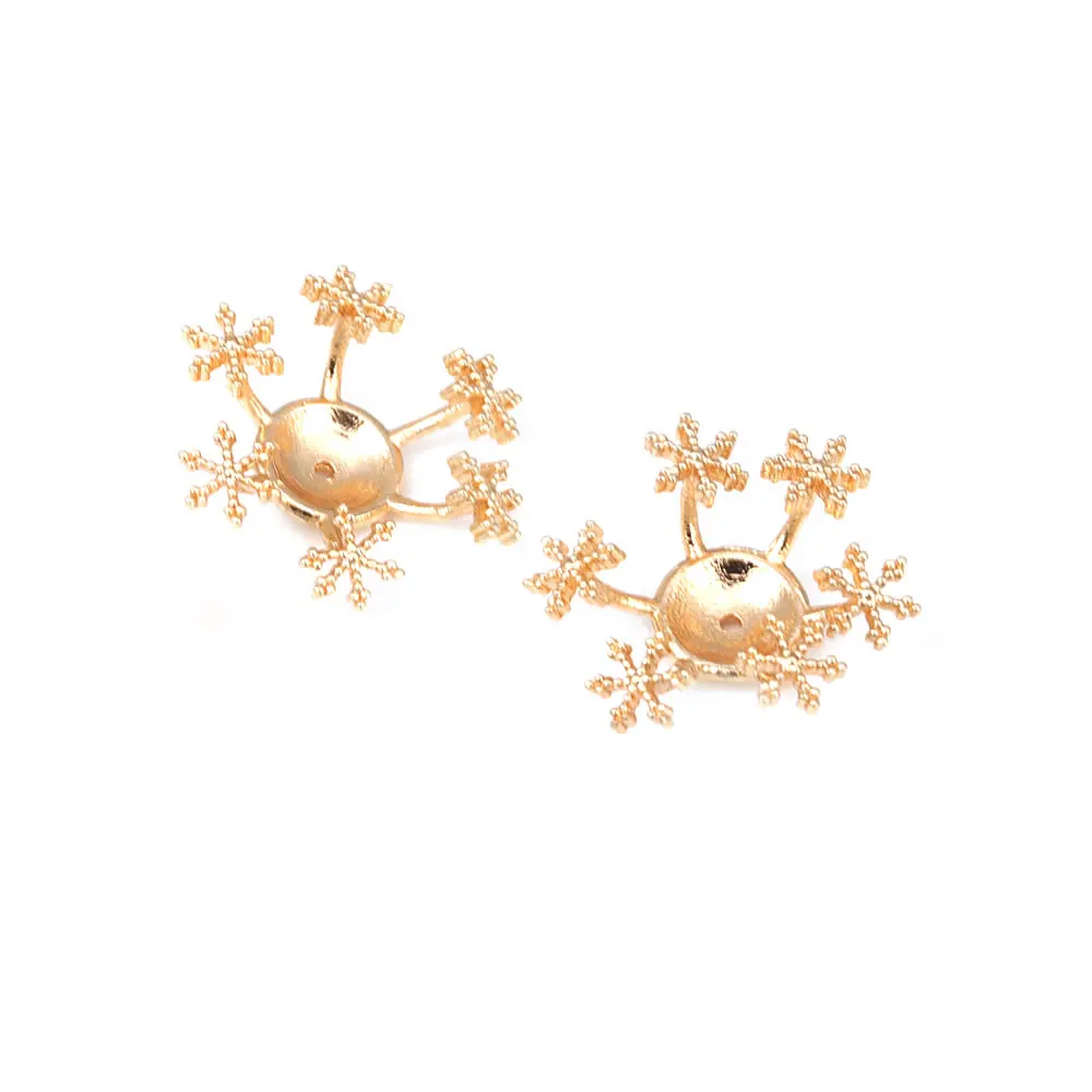 Diameter 12MM 14MM 15MM 18MM 18K Gold Color Brass Flower Caps Beads Caps Diy Jewelry Making Earrings Accessories for Women