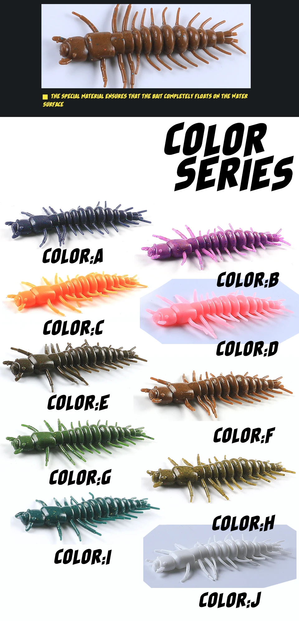 2021 New Zaza Larva soft lure75mm/50mm Floating Freshwater Swimbaits Silicone Soft Bait Worm For Fishing