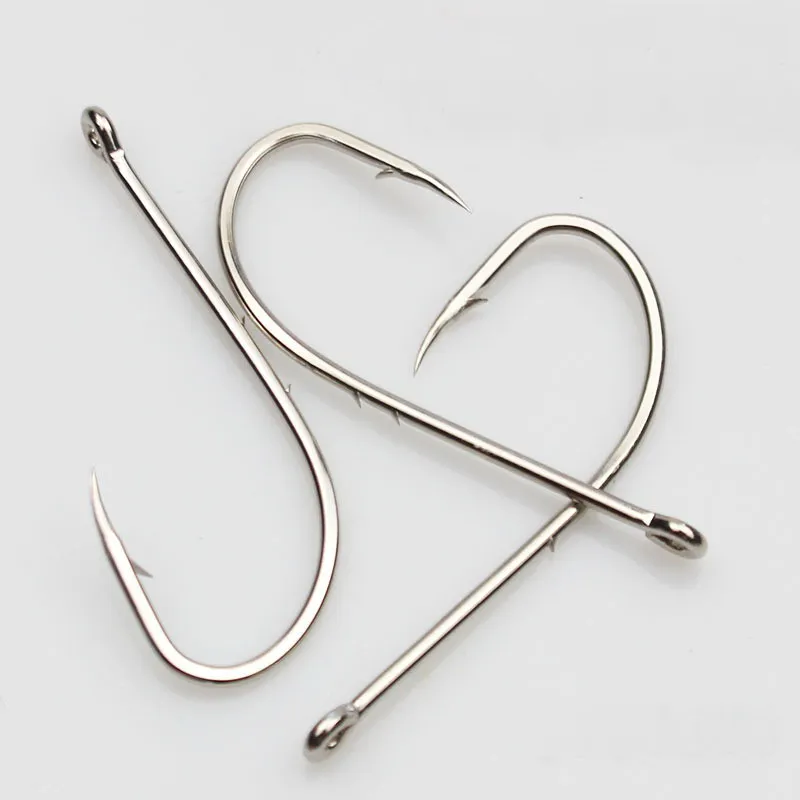 50pcs Fishhook Long Shank Fishing Hook 1#-12# High Carbon Steel Sharp Barbed Offset Narrow Bait Fishing Hooks Tackle Box