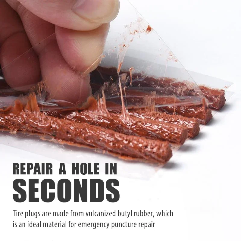 Tubeless Tire Repair Kit for Road & MTB Bikes - Rubber Plug Stopper, Bacon Strips & Insertion Tool for Puncture Fixes