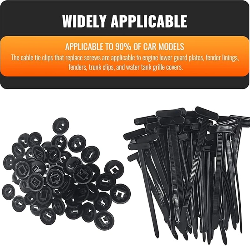 Nylon Cable Tie Buckle Heavy Duty Zip Ties with Pin Button Universal Self-locking Zip Ties Tool Car Daily Repair Fastening Strap