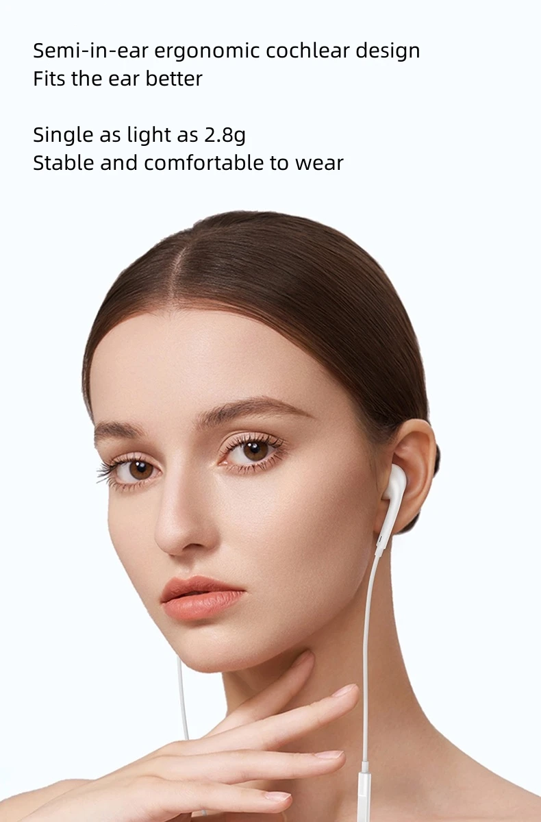 Type C 3.5mm Wired Earphones For in-ear Redmi Note Xiaomi 17 15 14 13 12 11 Pro Headphones Headset Samsung Huawei Phone Tablet