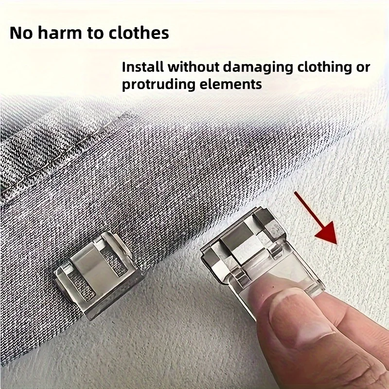 10/20/30pcs Random Color Invisible Hem Shortening Clips, Anti-Slip Pants Leg Fixing Grips Seamless Hems Buttons Non Slide Shoe