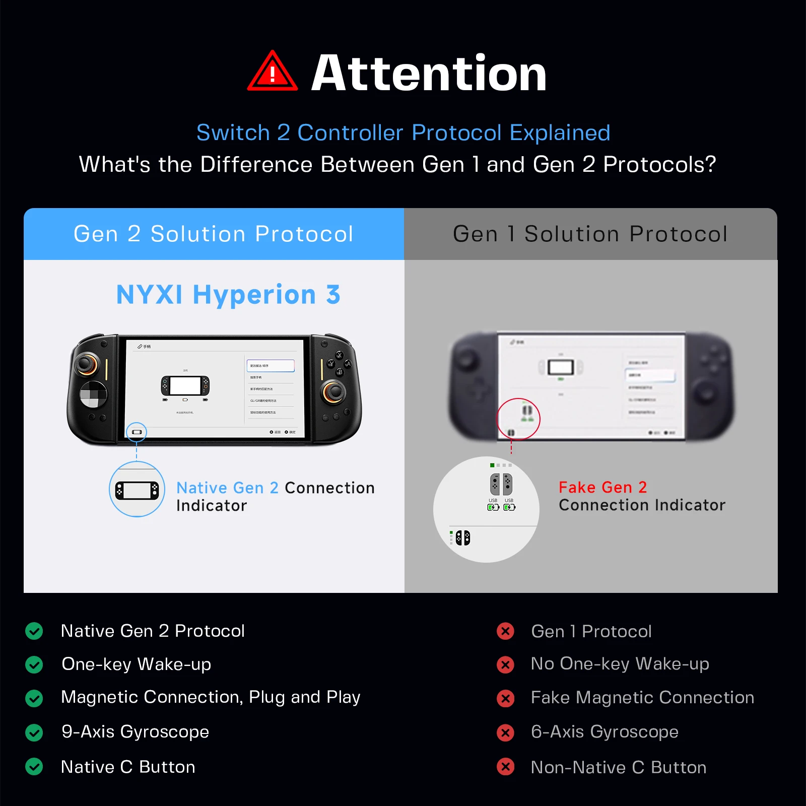 NYXI Hyperion 3 Wireless JoyPad for Switch 2 + Carrying Case + 4-in-1 RGB Charger