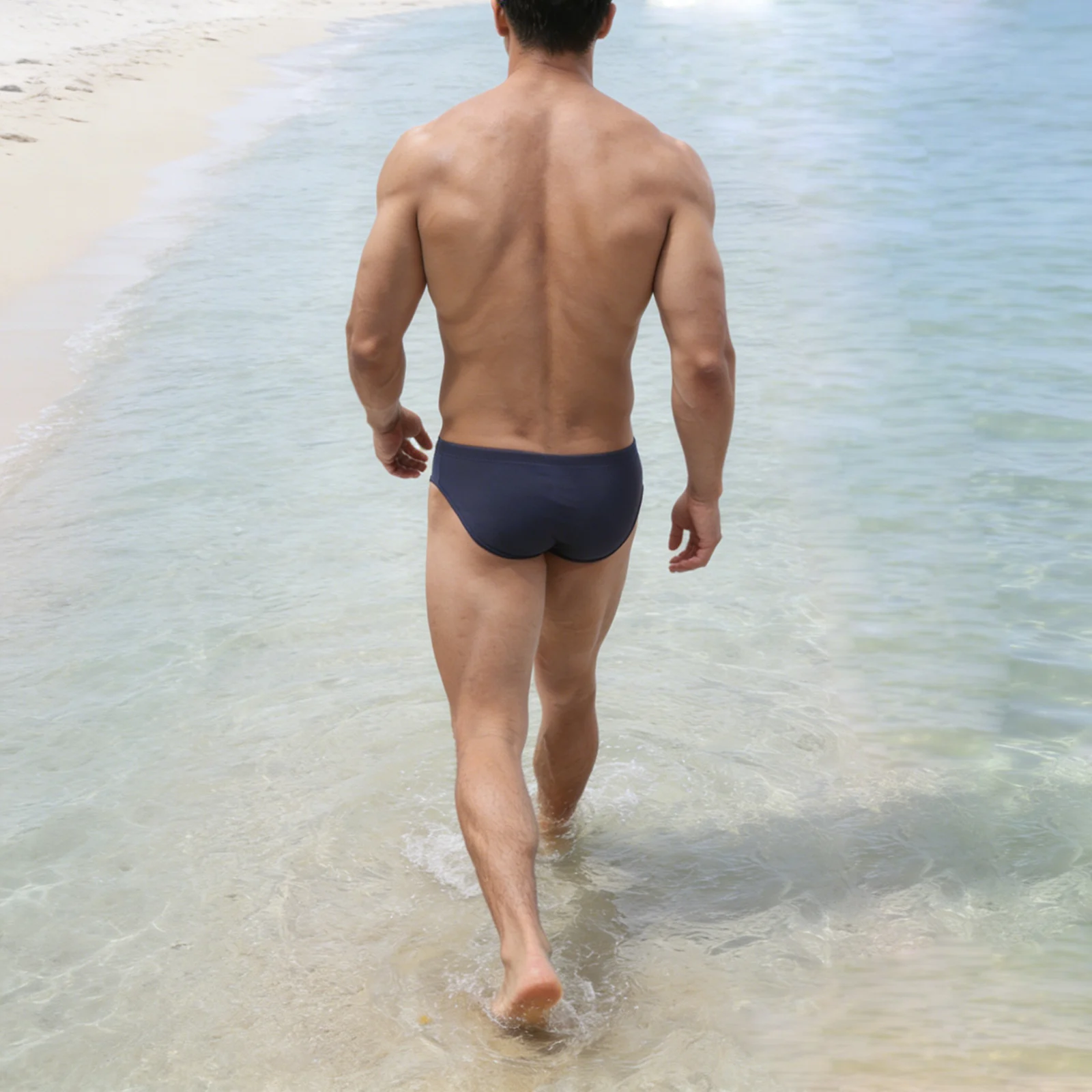 Men Swimwear Swimming Briefs Solid Swimsuit Trunks Bulge Pouch Sport Classic Beachwear Brief Sunga Bathing Suit Beach Shorts
