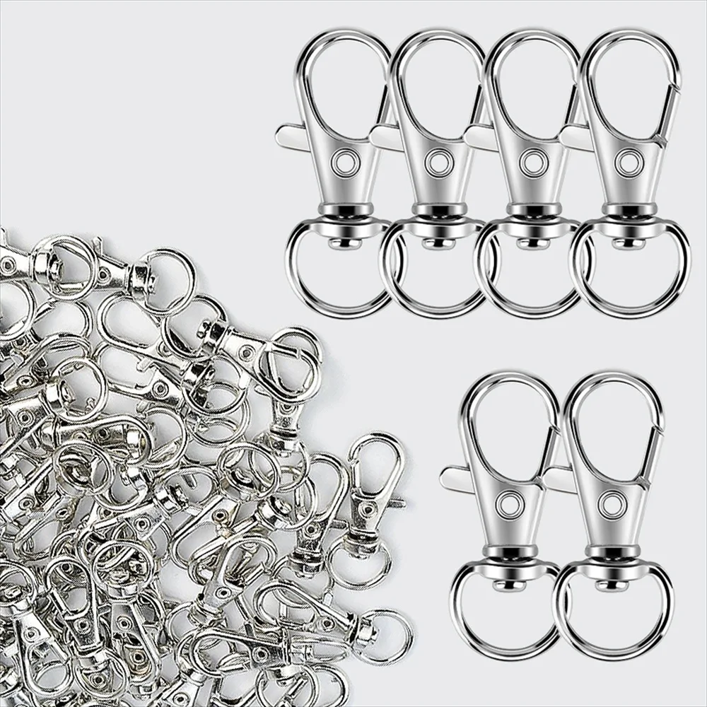 10/30/50/100Pcs Key Chain Clip Hooks Swivel Clasps Lanyard Snap Hook Lobster Claw Clasp for Keychain DIY Jewelry Crafts
