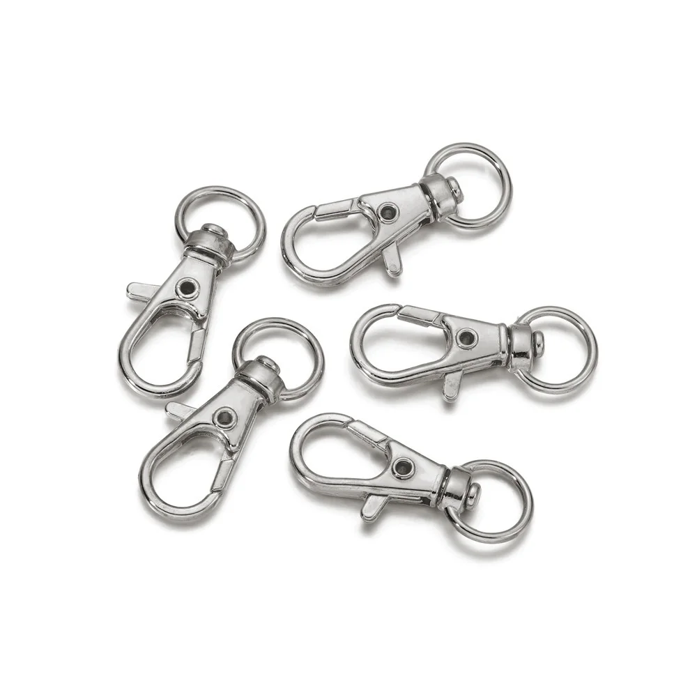 10/30/50/100Pcs Key Chain Clip Hooks Swivel Clasps Lanyard Snap Hook Lobster Claw Clasp for Keychain DIY Jewelry Crafts