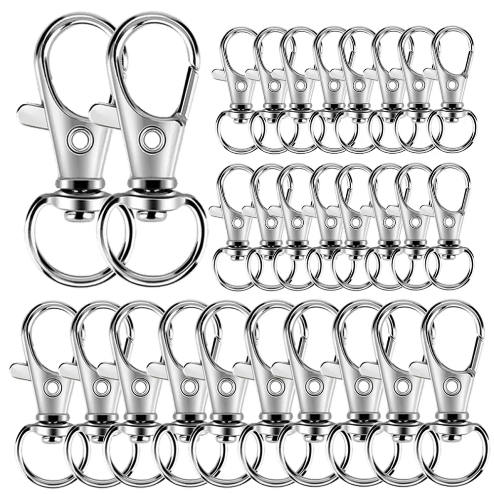 10/30/50/100Pcs Key Chain Clip Hooks Swivel Clasps Lanyard Snap Hook Lobster Claw Clasp for Keychain DIY Jewelry Crafts