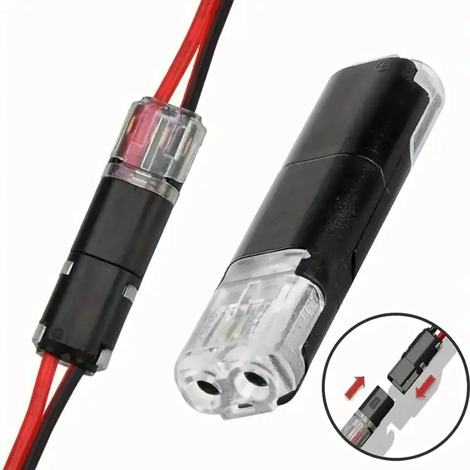 20-100P Double Wire Plug-in Connectors with Locking Buckle Car Wire 2 Way Terminal Block Waterproof Quick Connector Cable Clamps