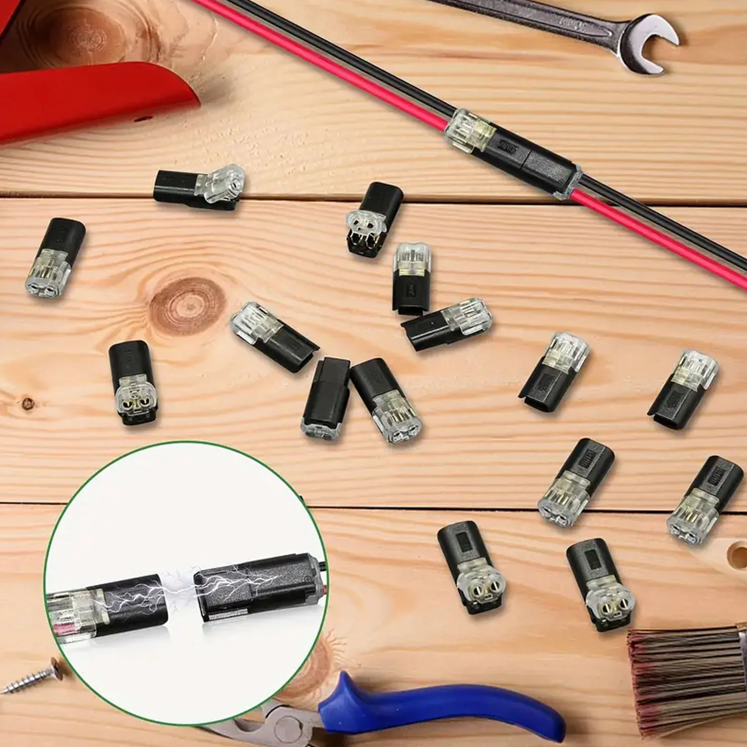 20-100P Double Wire Plug-in Connectors with Locking Buckle Car Wire 2 Way Terminal Block Waterproof Quick Connector Cable Clamps