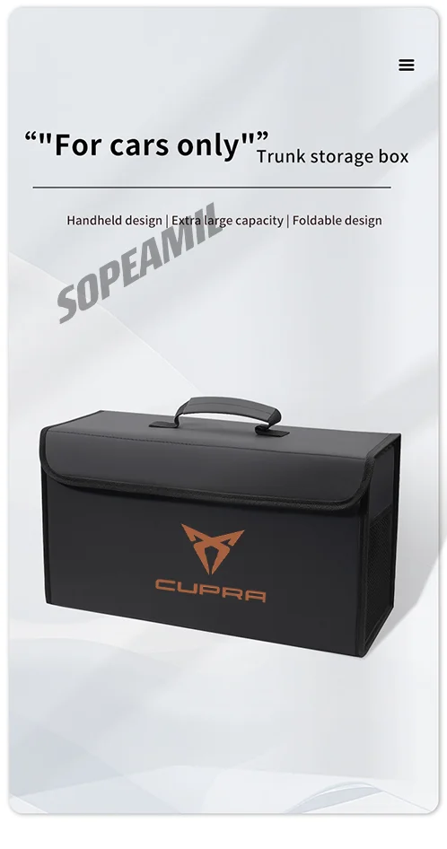 For Cupra Ateca Born Leon IBIZA Raval Formentor Terramar Tavascan Car Trunk Storage Box Capacity Foldable Stowing Tidying Bag