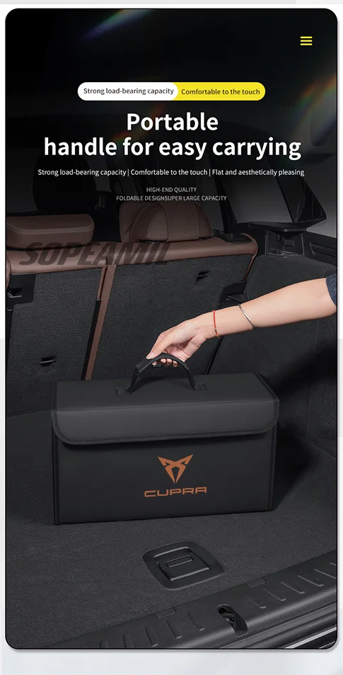 For Cupra Ateca Born Leon IBIZA Raval Formentor Terramar Tavascan Car Trunk Storage Box Capacity Foldable Stowing Tidying Bag