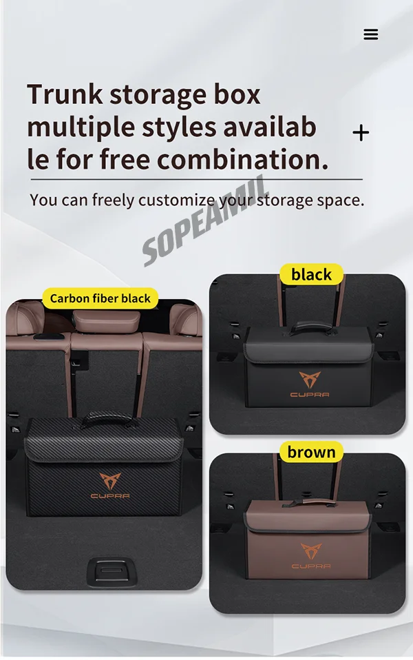 For Cupra Ateca Born Leon IBIZA Raval Formentor Terramar Tavascan Car Trunk Storage Box Capacity Foldable Stowing Tidying Bag