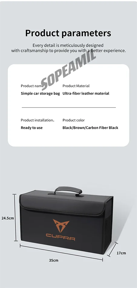 For Cupra Ateca Born Leon IBIZA Raval Formentor Terramar Tavascan Car Trunk Storage Box Capacity Foldable Stowing Tidying Bag