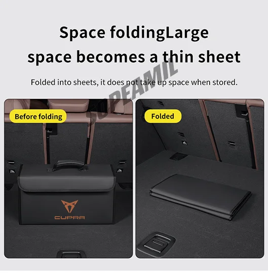 For Cupra Ateca Born Leon IBIZA Raval Formentor Terramar Tavascan Car Trunk Storage Box Capacity Foldable Stowing Tidying Bag