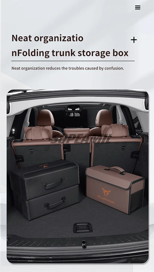 For Cupra Ateca Born Leon IBIZA Raval Formentor Terramar Tavascan Car Trunk Storage Box Capacity Foldable Stowing Tidying Bag