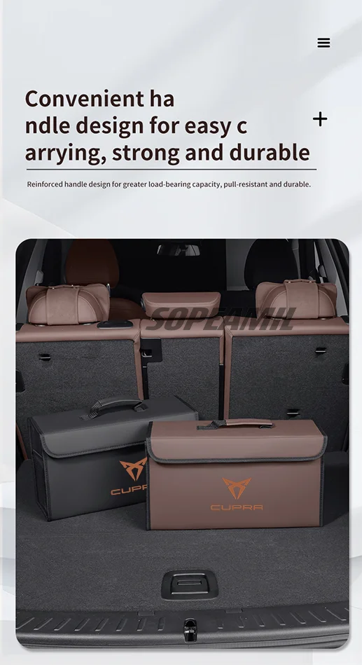 For Cupra Ateca Born Leon IBIZA Raval Formentor Terramar Tavascan Car Trunk Storage Box Capacity Foldable Stowing Tidying Bag