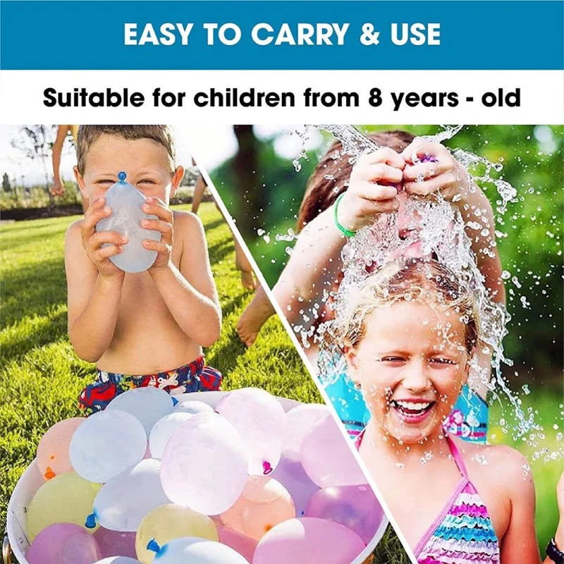 111Pcs Summer Water Bombs: Fast Fill Water Balloons for Pool Party, Outdoor Team Game, Beach Splash Toy, Festival Decor