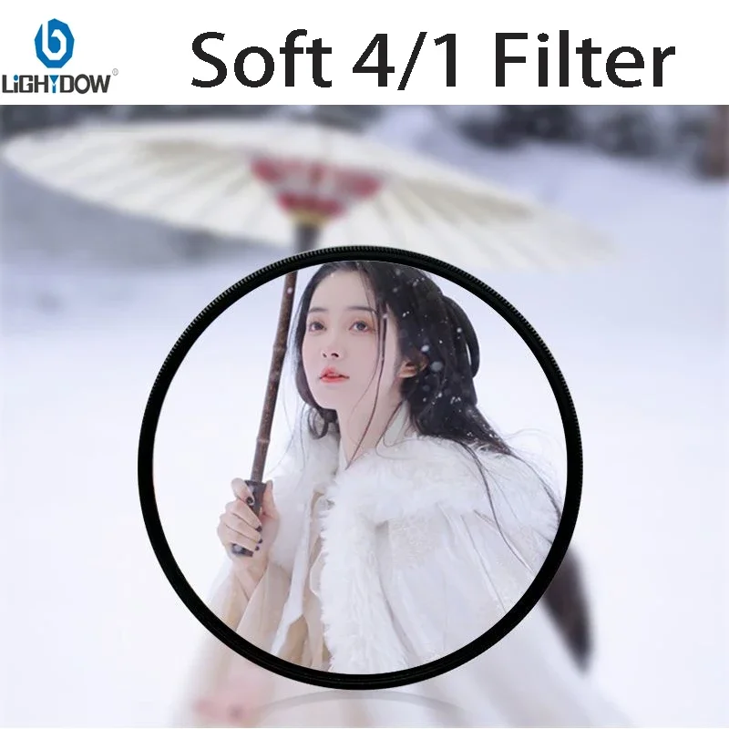 Lightdow White Soft Lens Filter 1/4 1/8 Fit 52 55 58 62 67 72 77 82mm Soft Filter White Mist Soft Focus Dreamy Cinematic Effect