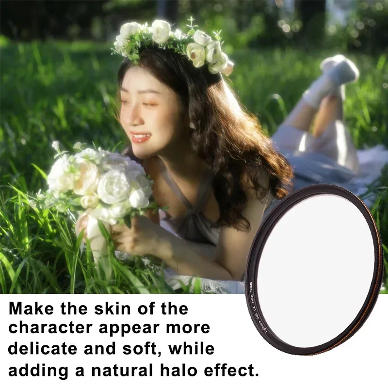 Lightdow White Soft Lens Filter 1/4 1/8 Fit 52 55 58 62 67 72 77 82mm Soft Filter White Mist Soft Focus Dreamy Cinematic Effect