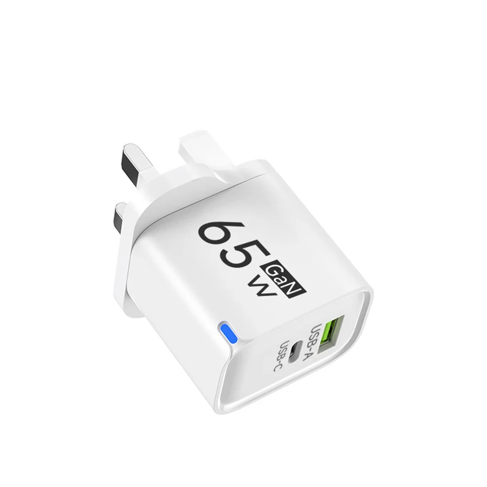 65W GaN USB C Charger 3 Ports Fast Charging Mobile Phone Adapter QC3.0 Wall for iPhone 16 17 Samsung Xiaomi Huawei EU US UK Plug