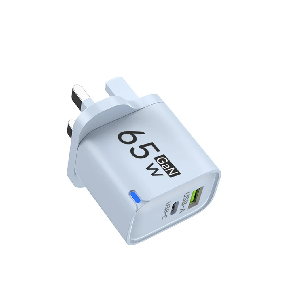 65W GaN USB C Charger 3 Ports Fast Charging Mobile Phone Adapter QC3.0 Wall for iPhone 16 17 Samsung Xiaomi Huawei EU US UK Plug