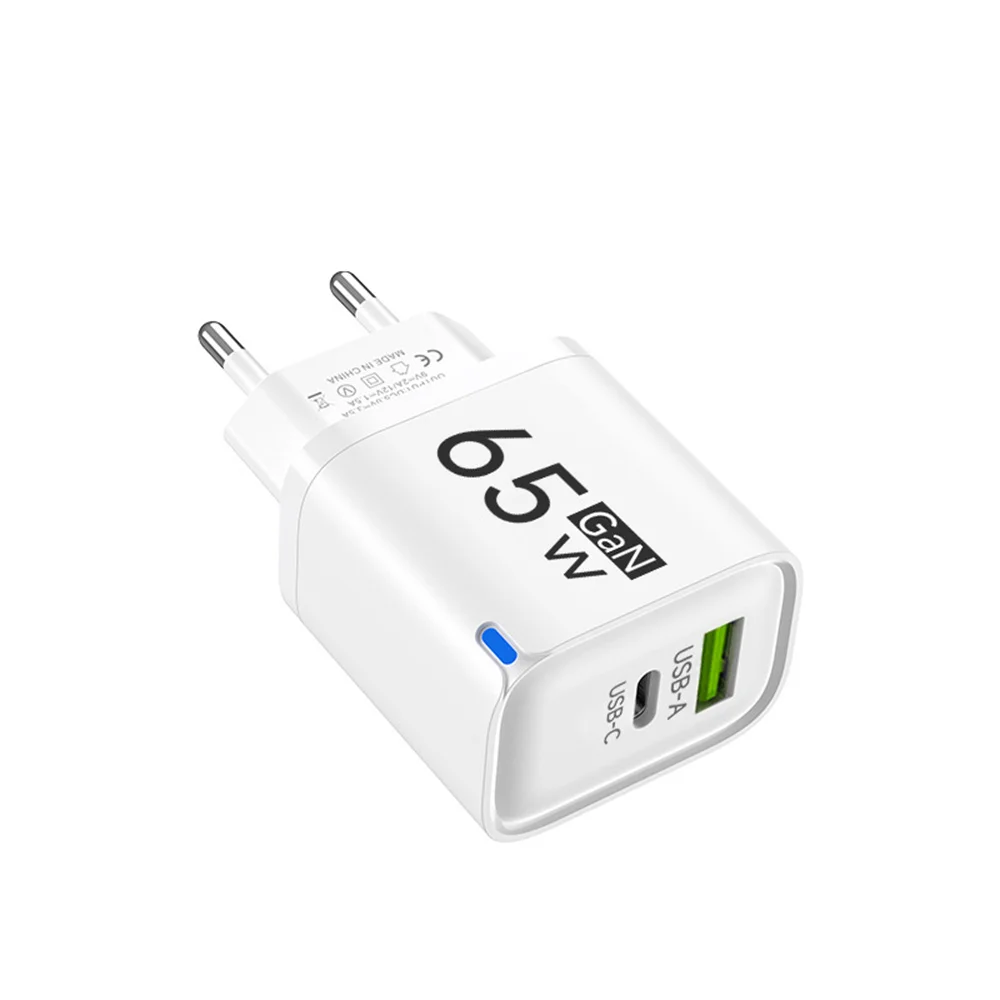 65W GaN USB C Charger 3 Ports Fast Charging Mobile Phone Adapter QC3.0 Wall for iPhone 16 17 Samsung Xiaomi Huawei EU US UK Plug