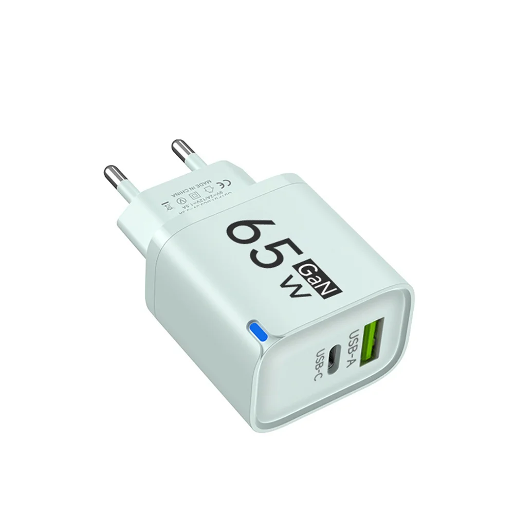 65W GaN USB C Charger 3 Ports Fast Charging Mobile Phone Adapter QC3.0 Wall for iPhone 16 17 Samsung Xiaomi Huawei EU US UK Plug