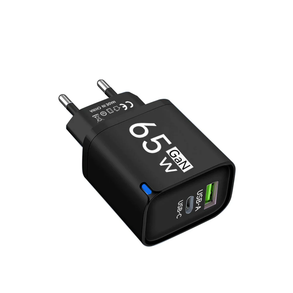 65W GaN USB C Charger 3 Ports Fast Charging Mobile Phone Adapter QC3.0 Wall for iPhone 16 17 Samsung Xiaomi Huawei EU US UK Plug