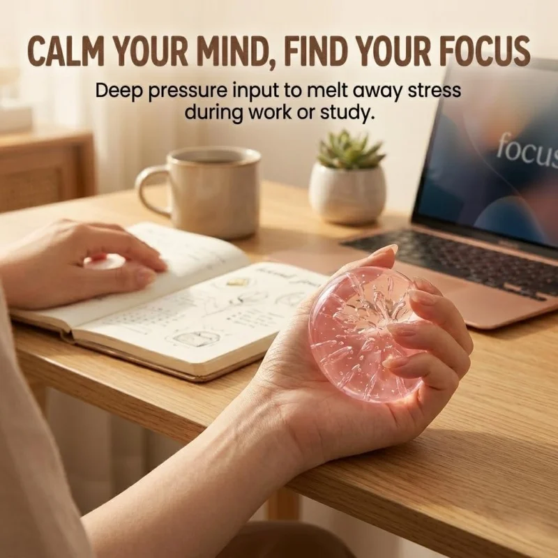 Handmade Coconut Oil Squishy Ball Slow Rising Fidget Stress Ball Clear Jelly Sensory Ball Soft Stress Relief Toy for Adults