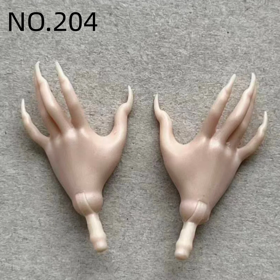 1/6 Scale Slim Monster Doll Parts - Elbows Feet Hands in Black White Brown Beige with Long Nail Options for Doll Accessories