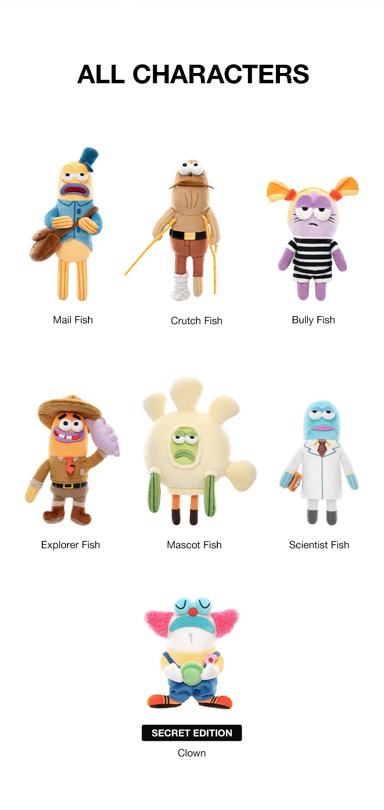 【EU】POP MART Residents of Bikini Bottom-Whimsical Plush Part2 1PC/6PCS Blindbox Collectable Figure Cute Gift