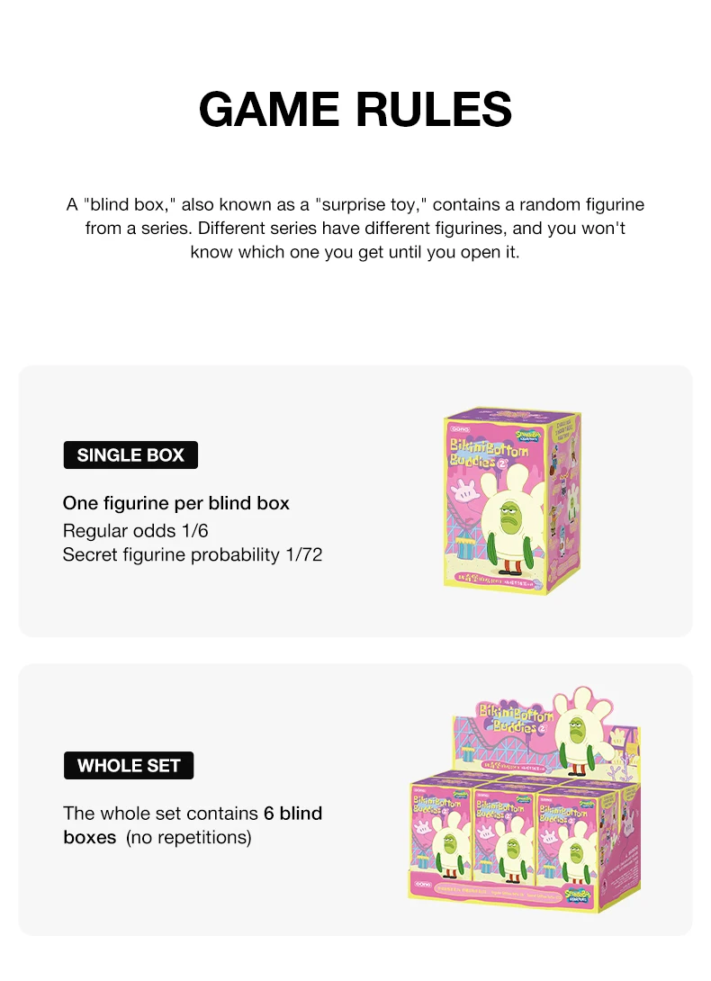 【EU】POP MART Residents of Bikini Bottom-Whimsical Plush Part2 1PC/6PCS Blindbox Collectable Figure Cute Gift