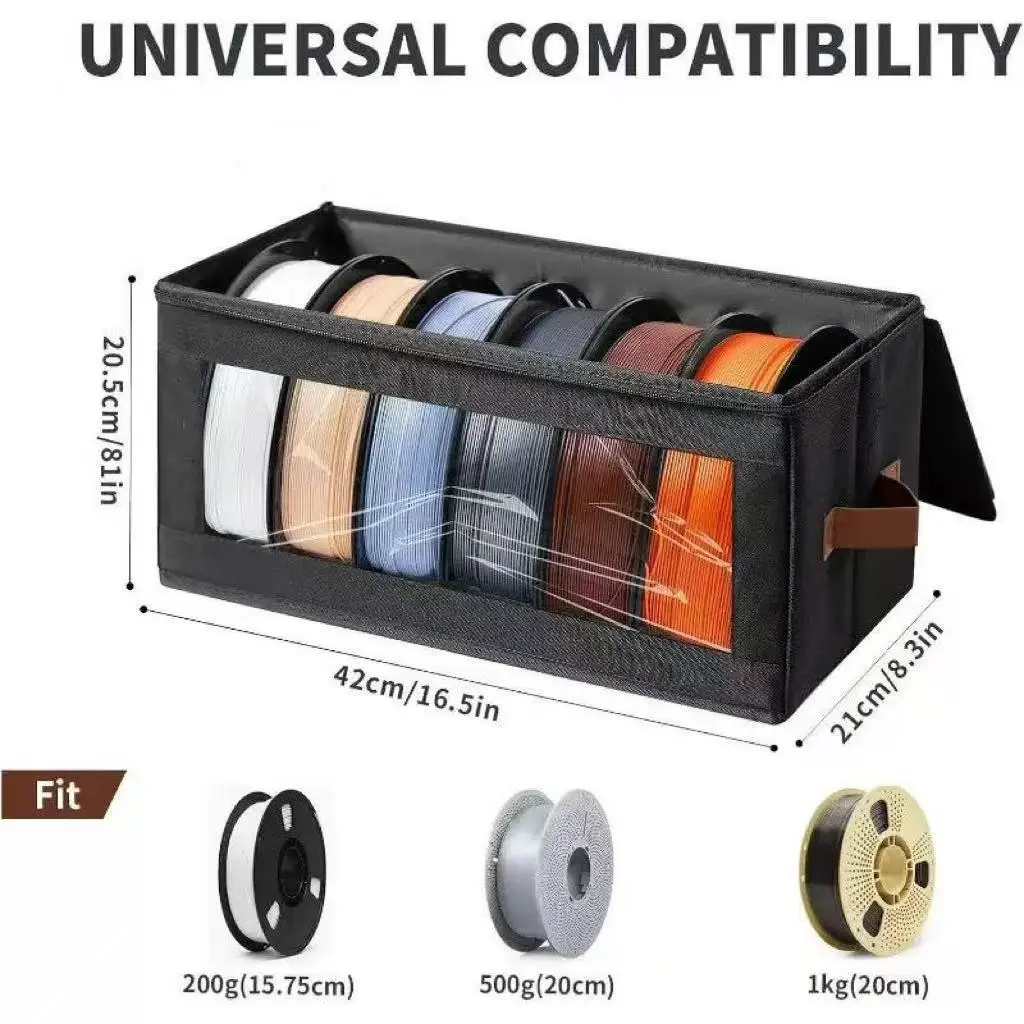 3D Printer Filament Storage Bag Moisture Proof Organizer Clear Window Pouch For 1kg PLA PETG TPU ABS Spools Foldable Carrier Bin